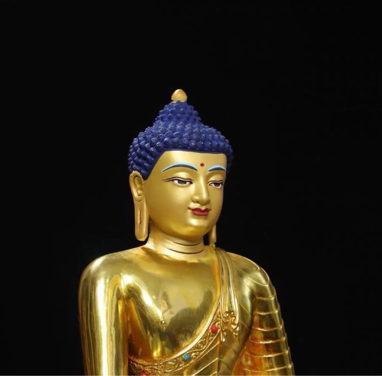 ✨พระพุทธรูปศากยมุนีทองเหลืองปิดทอง รูปที่ 4