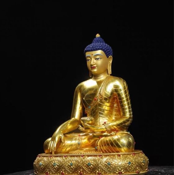 ✨พระพุทธรูปศากยมุนีทองเหลืองปิดทอง รูปที่ 3