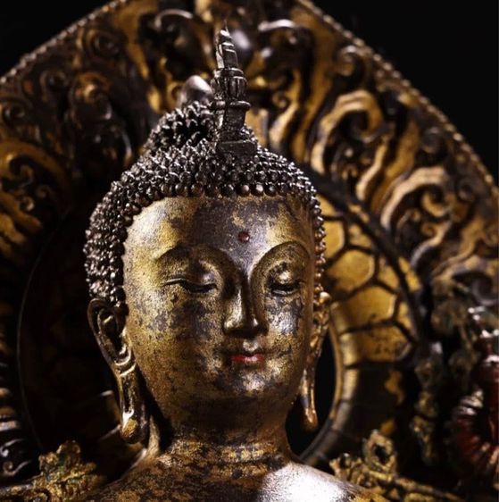 🕉️ พระพุทธรูปปางประทับยืนเนื้อสัมฤทธิ์ปิดทอง รูปที่ 3