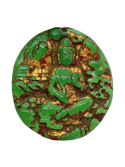 พระองค์จตุคาม โคตรเศรษฐี เนื้อหยก สีเขียวมรกต ลงรักปิดทอง