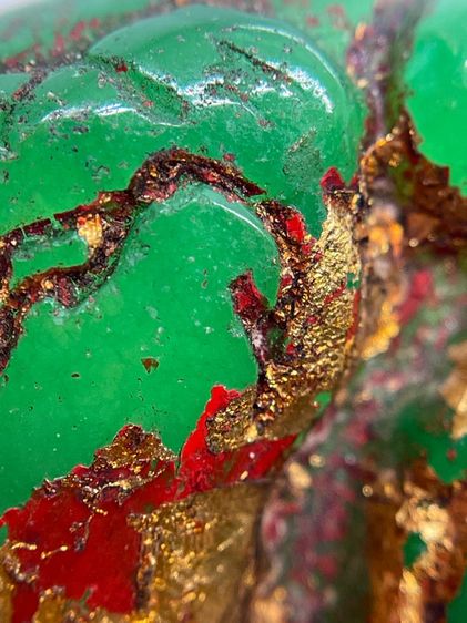 พระองค์จตุคาม โคตรเศรษฐี เนื้อหยก สีเขียวมรกต ลงรักปิดทอง รูปที่ 12