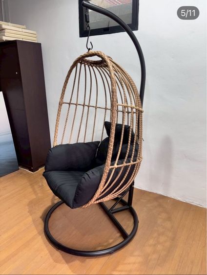 🔥 ชิงช้าหวายเทียม วัสดุดีแข็งแรงน่าใช้แนะนำเลยค่ะสภาพโดยรวมยังดีมากๆนั่งสบายมากค่ะ รูปที่ 5