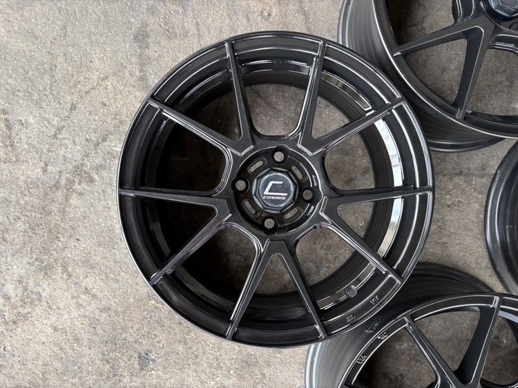 ล้อแม็กขอบ15 COSMIS 4รู100 กว้าง7 ออฟ30 สีดำเงา งานไทย สภาพสวยมากๆ (ล้อทำสีมาใหม่เพื่อความสวยงาม ไม่มีซ่อม) รูปที่ 6