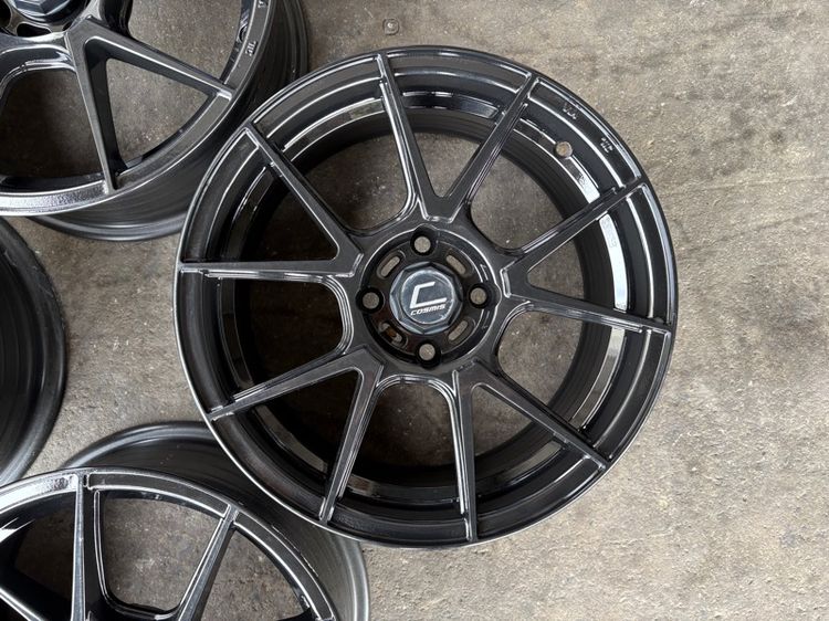 ล้อแม็กขอบ15 COSMIS 4รู100 กว้าง7 ออฟ30 สีดำเงา งานไทย สภาพสวยมากๆ (ล้อทำสีมาใหม่เพื่อความสวยงาม ไม่มีซ่อม) รูปที่ 5