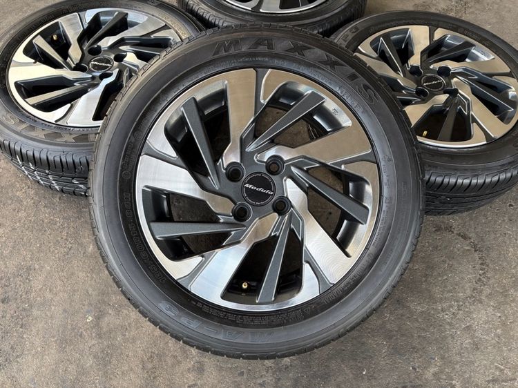 ล้อแม็กขอบ15 HONDA MODULO ใส่ CITY JAZZ ได้เลยจ้า (ล้อทำสีมาใหม่เพื่อความสวยงาม ไม่มีซ่อม) พร้อมยางMAXXIS185-60-15 ปี24 ปีแท้  รูปที่ 2