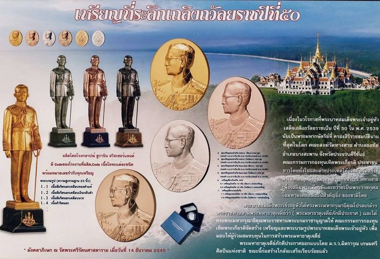 เหรียญรัชกาลที่9 ฮูกานิน เนื้อบรอนซ์สวิส ขัดเงา ที่ระลึกสร้างพระมหาธาตุเจดีย์ภักดีประกาศ ปี2539 พร้อมกล่องเดิม รูปที่ 9