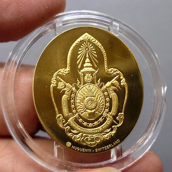 เหรียญรัชกาลที่9 ฮูกานิน เนื้อบรอนซ์สวิส ขัดเงา ที่ระลึกสร้างพระมหาธาตุเจดีย์ภักดีประกาศ ปี2539 พร้อมกล่องเดิม รูปที่ 6