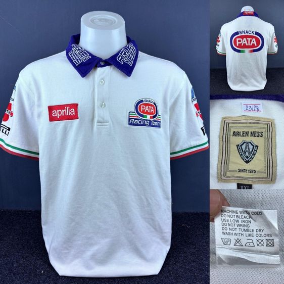 เสื้อโปโล Aprilia แท้ 💯size วัดจริงอก 22.5-23 ยาว 28 สภาพใหม่มาก ลายสวย ดีเทลสวย เนื้อผ้าดีระบายอากาศดีใส่สบายครับ หายากน่าสะสมครับ รูปที่ 6