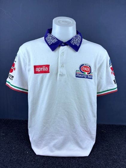 ขาว อื่นๆ แขนสั้น อื่นๆ เสื้อโปโล Aprilia แท้ 💯size วัดจริงอก 22.5-23 ยาว 28 สภาพใหม่มาก ลายสวย ดีเทลสวย เนื้อผ้าดีระบายอากาศดีใส่สบายครับ หายากน่าสะสมครับ