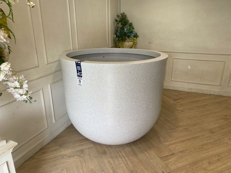 กระถาง do Grand ทรงชาญี่ปุ่น วัสดุโพลิเมอร์ ลายแกรนิต สีเทาอ่อน รูปที่ 2