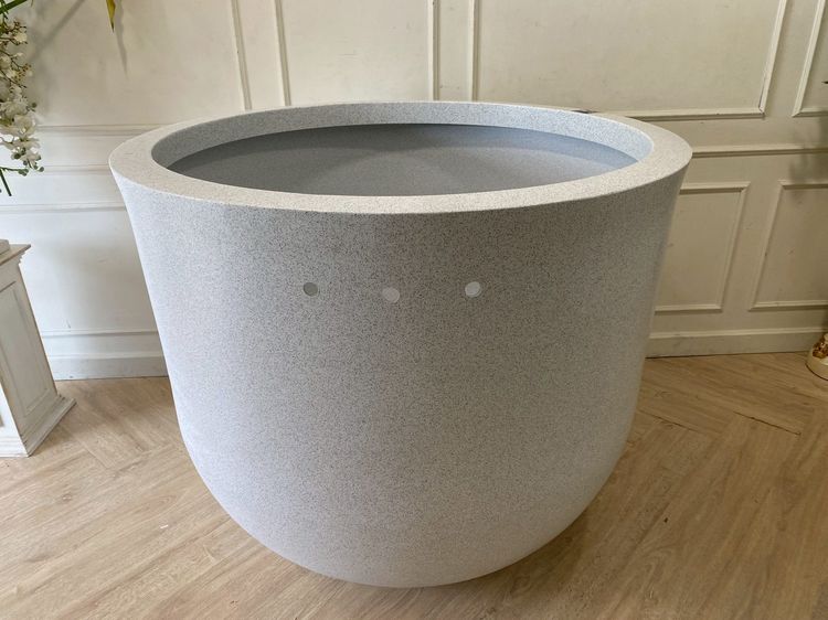 กระถาง do Grand ทรงชาญี่ปุ่น วัสดุโพลิเมอร์ ลายแกรนิต สีเทาอ่อน รูปที่ 3