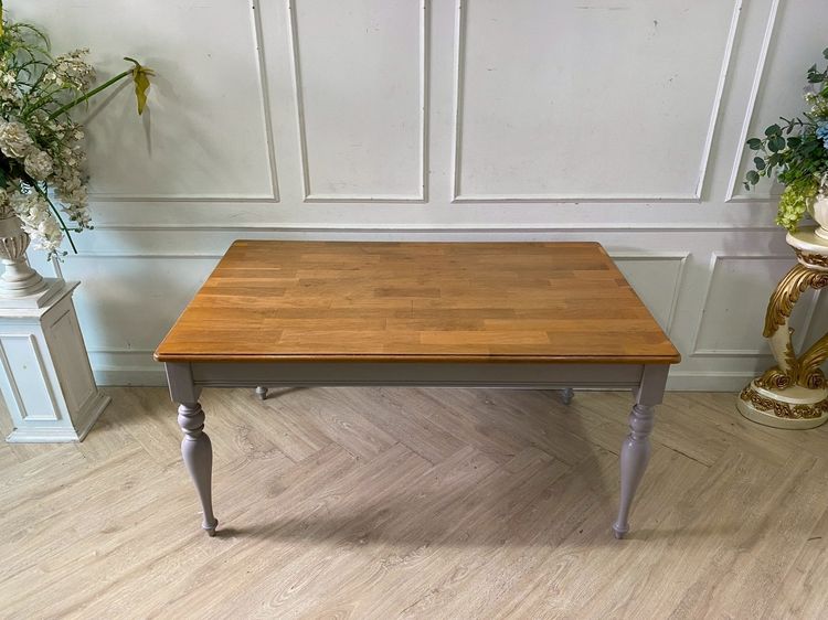 ชุดโต๊ะอาหาร 6 ที่นั่ง ท็อปไม้ เก้าอี้ เบาะผ้า สีครีม ยี่ห้อ Jelly Beans รูปที่ 2