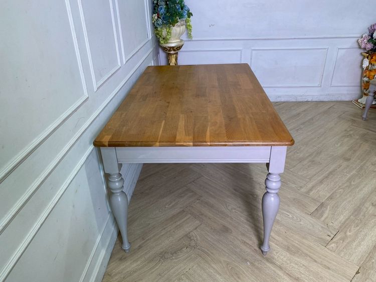 ชุดโต๊ะอาหาร 6 ที่นั่ง ท็อปไม้ เก้าอี้ เบาะผ้า สีครีม ยี่ห้อ Jelly Beans รูปที่ 5