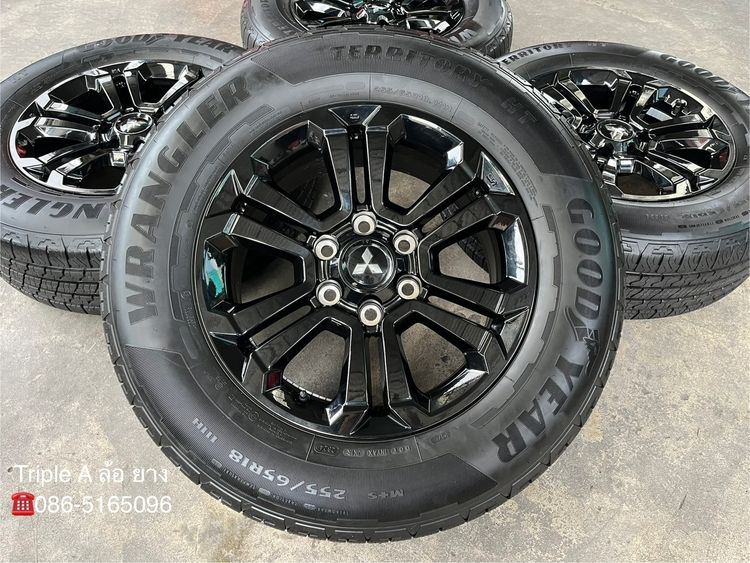✨ล้อแม็ก✨Mitsu Triton Athlete ขอบ 18 สีดำแท้💯พร้อมยางใหม่ป้ายแดง 255-65-18 Goodyear♨️ปี 24♨️ รูปที่ 2