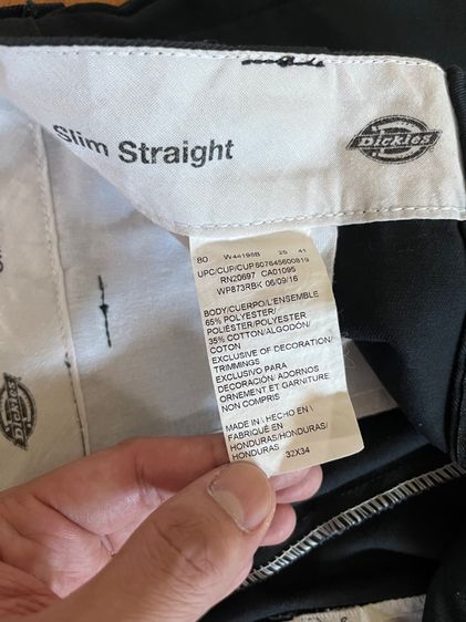Dickies Slim Straight Black W32 L34 รูปที่ 3
