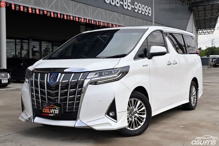 Toyota Alphard 2018 2.5 HV 4WD Van ไฮบริด ไม่ติดแก๊ส เกียร์อัตโนมัติ ขาว