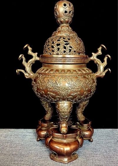 ✨เตากำยาน(ทองเหลืองเก่า)งานปรานีต 