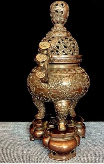 ✨เตากำยาน(ทองเหลืองเก่า)งานปรานีต  รูปที่ 3