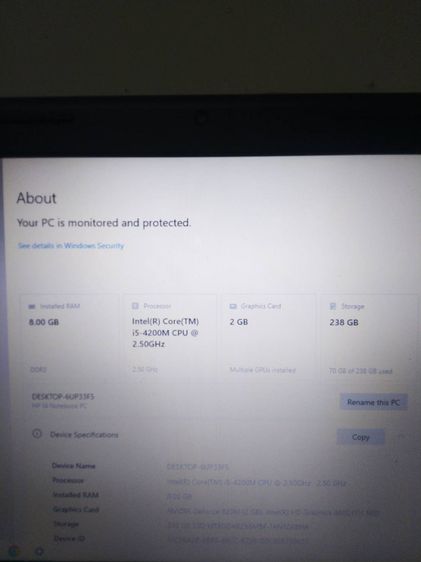 Note Book i5 ram8 SSD240 ตำหนิแบตเสื่อมอย่างเดียวนอกนั้นปกติมีสายชาตให้ใช้งานนัดส่งชัวร์ รูปที่ 6