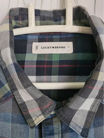 เสื้อเชิ้ต Lucky Brand ของแท้ ลายสก็อตวินเทจ สภาพดีมาก รูปที่ 2