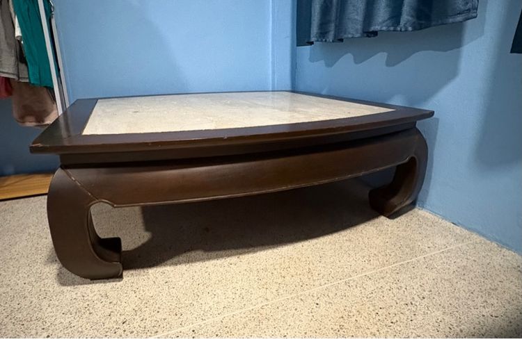 ตั่งไม้สักหินอ่อนขาคู้ รูปที่ 3