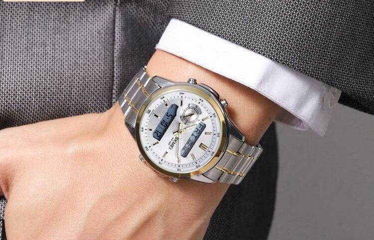 นาฬิกา Skmei digital analog 2 ระบบ สีเงินขอบทอง รูปที่ 5