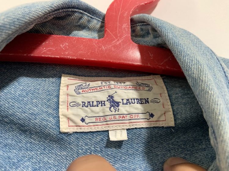 เสื้อเชิ้ตยีนส์ RALPH LAUREN แท้ 💯 size ขนาดอก 22 ยาว 27.5 สภาพดีมาก ดีเทลสีเฟดสวย เนื้อผ้าดีมากครับ รูปที่ 7