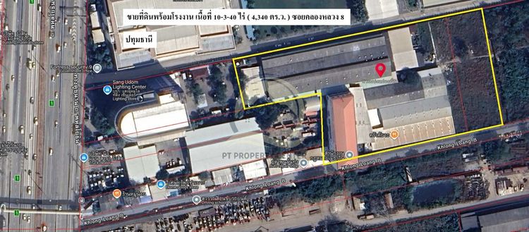 ขาย ที่ดินพร้อมโรงงาน เนื้อที่ 10-3-40 ไร่ (4,340 ตร.ว.) ซอยคลองหลวง 8 ปทุมธานี  รูปที่ 4