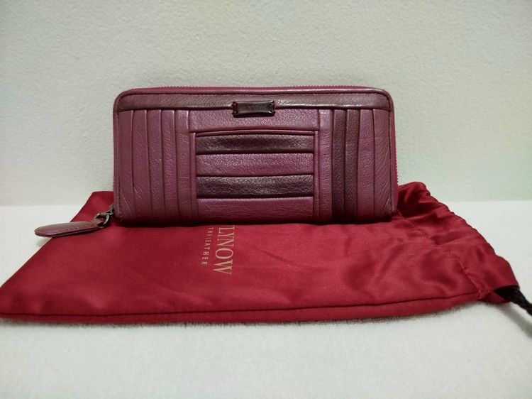 (ของแท้) กระเป๋าสตางค์หนังแกะ แบบยาว Flynow  รูปที่ 2