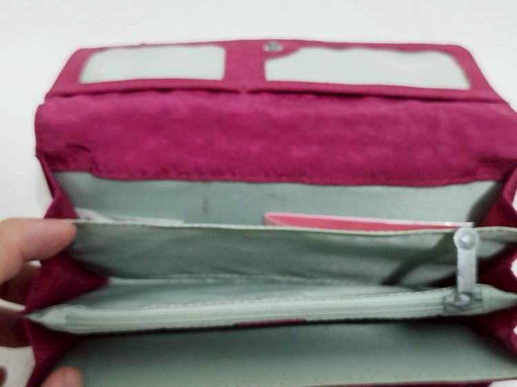 (ของแท้) กระเป๋าสตางค์แบบยาว KIPLING สีชมพูบานเย็น. รูปที่ 9