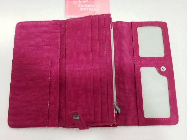 (ของแท้) กระเป๋าสตางค์แบบยาว KIPLING สีชมพูบานเย็น. รูปที่ 7