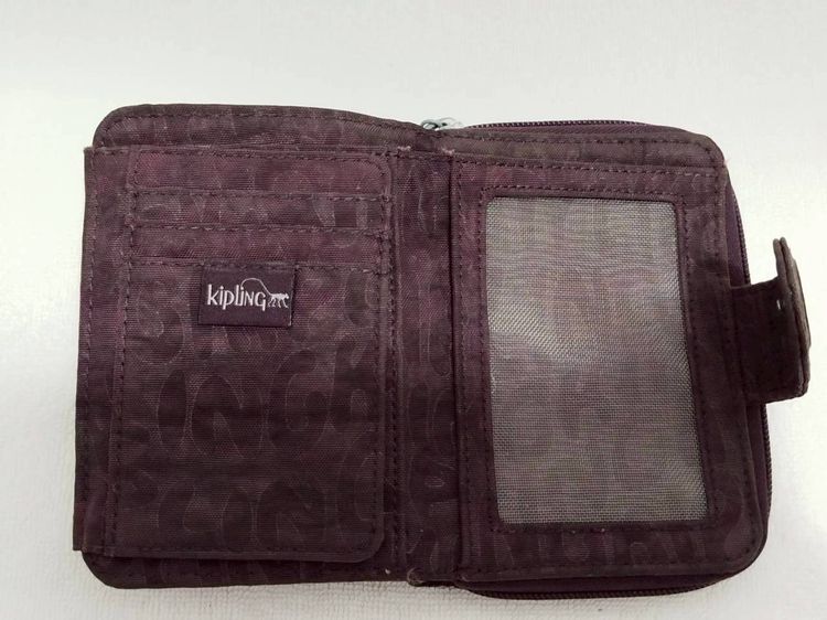 (ของแท้) กระเป๋าสตางค์ KIPLING สีม่วงลาย. รูปที่ 5