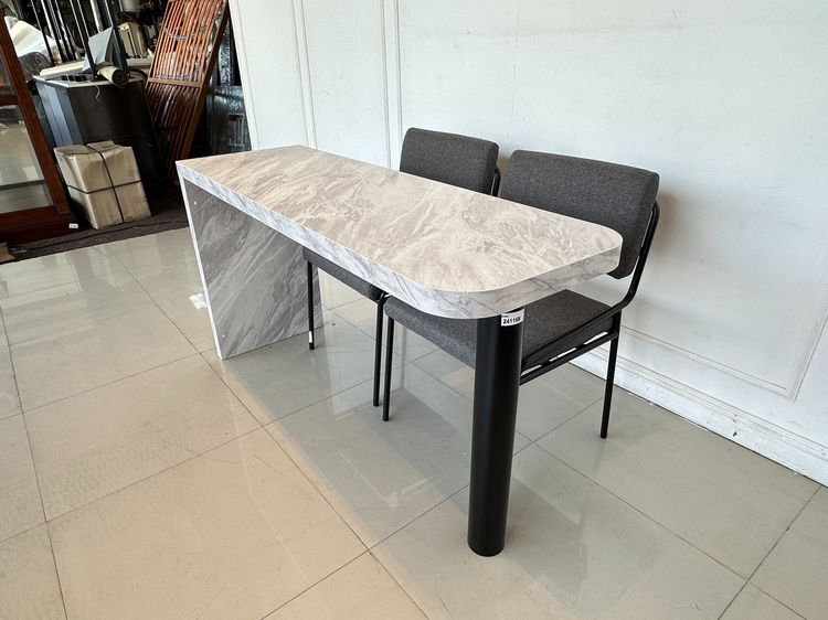 ชุดโต๊ะทานอาหาร 2 ที่นั่ง ท็อปไม้ MDF ปิดผิวลายหินอ่อนสีขาว รูปที่ 4