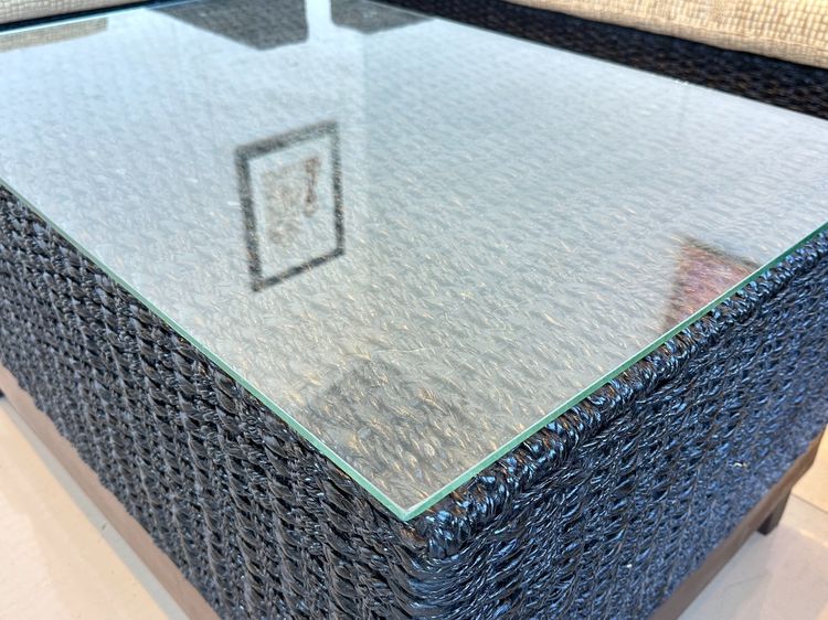 ชุดรับแขกผักตบ 4 ที่นั่ง โต๊ะกลางท็อปกระจกสีดำ พร้อมโต๊ะข้าง รูปที่ 17