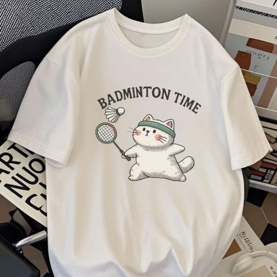 เสื้อแบดมินตัน ลายแมวน่ารัก by B'Choices TH รูปที่ 2