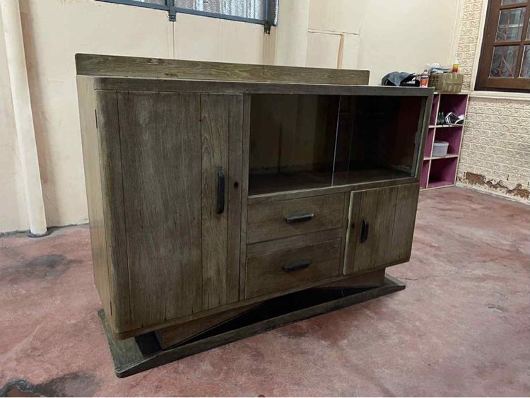 ตู้ไซบอท ขาแชมเปญไม้สักทั้งหลัง รูปที่ 4