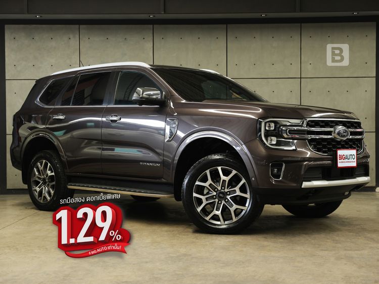 Ford Everest 2023 2.0 Bi-Turbo Titanium+ 4WD Utility-car ดีเซล ไม่ติดแก๊ส เกียร์อัตโนมัติ น้ำตาล