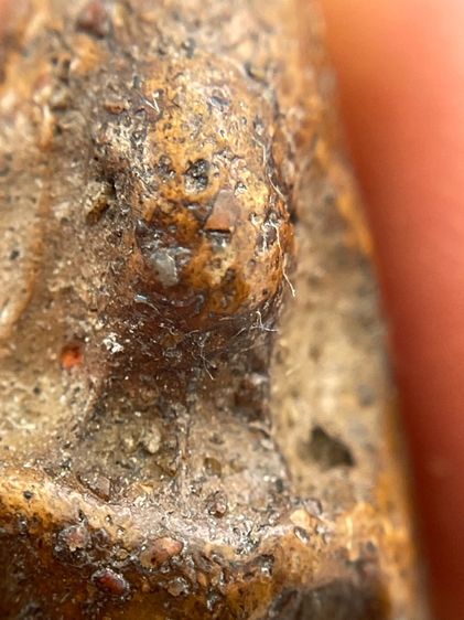 พระนางพญา พิมพ์เข่าโค้ง เนื้อดิน เห็นเม็ดแร่รอบองค์ เก่าสวยเป็นธรรมชาติ รูปที่ 7