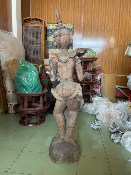 ไม้แกะสลักเก่า รูปเทวดา องค์ใหญ่สูง 103 ซม. รูปที่ 10