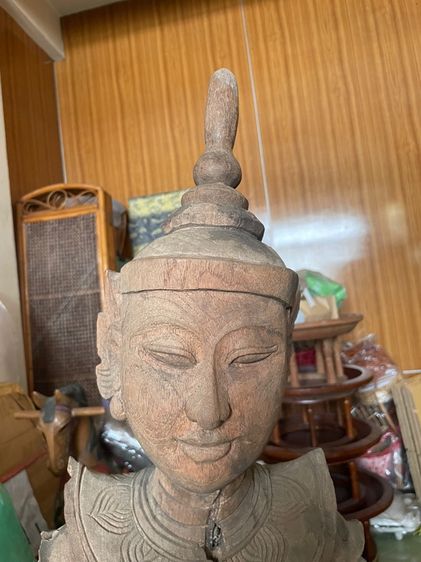 ไม้แกะสลักเก่า รูปเทวดา องค์ใหญ่สูง 103 ซม. รูปที่ 5