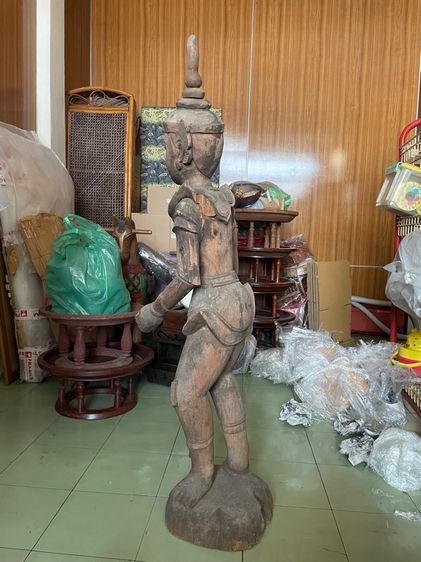 ไม้แกะสลักเก่า รูปเทวดา องค์ใหญ่สูง 103 ซม. รูปที่ 11