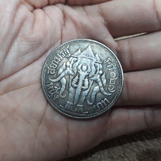 เหรียญร.5 ครูที่ระลึกรูปช้างเอราวัณสามเศียรของพระอินทร์  อีกด้านเป็นรูปพระพุทธเจ้าหลวงล้นเกล้ารัชการที่5สภาพเก่าสวยงามน่าสะสม   รูปที่ 2