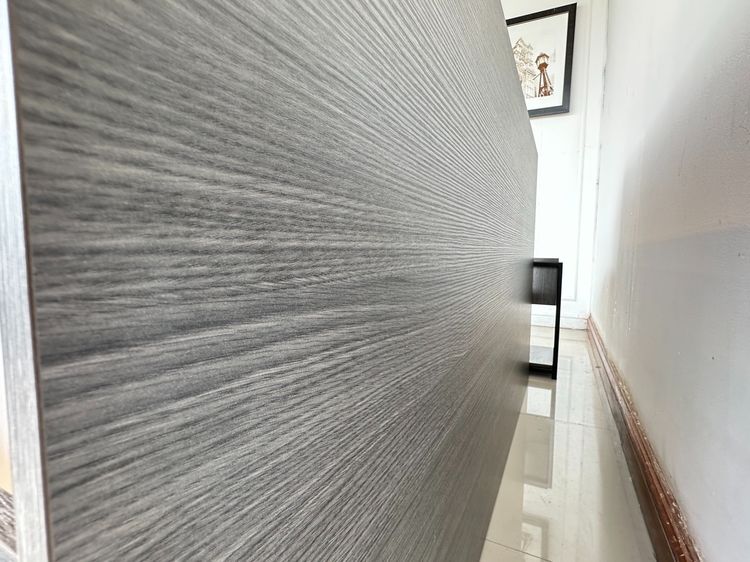 เตียง 5 ฟุต โครงไม้ MDF สีเทา แผ่นรองไม้ MDF 3 แผ่นสีขาว รูปที่ 6