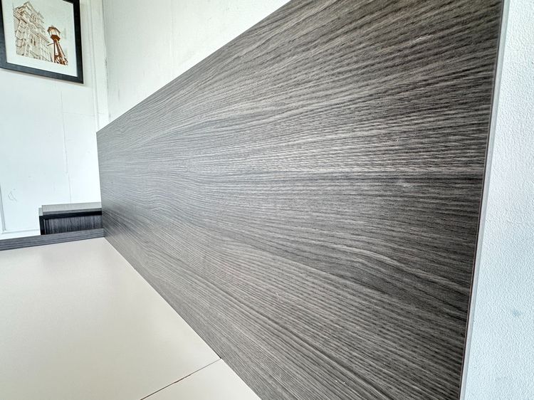 เตียง 5 ฟุต โครงไม้ MDF สีเทา แผ่นรองไม้ MDF 3 แผ่นสีขาว รูปที่ 7