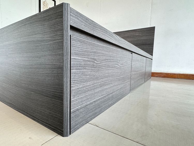 เตียง 5 ฟุต โครงไม้ MDF สีเทา แผ่นรองไม้ MDF 3 แผ่นสีขาว รูปที่ 11