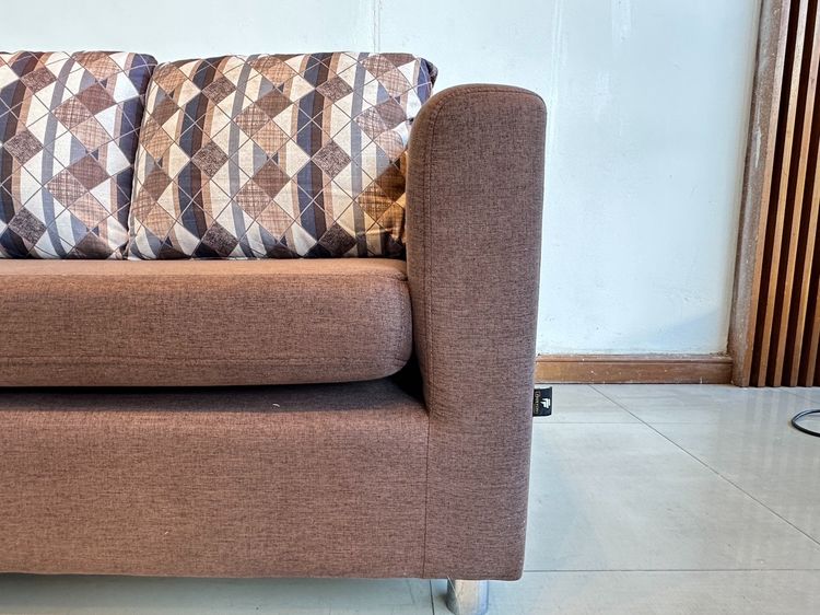 โซฟาแอล 3 ที่นั่ง เบาะผ้าสีน้ำตาล โครงขาเหล็ก แบรนด์ Free Form Furniture  รูปที่ 8