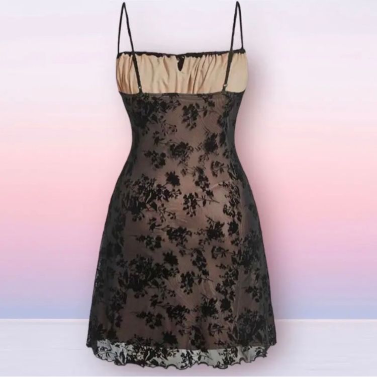 (มือ1) ชุดเดรสลูกไม้ สีดำ ไซส์ใหญ่ (อก48-56นิ้ว) รูปที่ 2