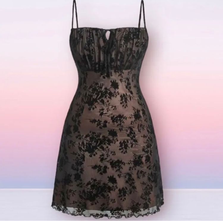 (มือ1) ชุดเดรสลูกไม้ สีดำ ไซส์ใหญ่ (อก48-56นิ้ว) รูปที่ 3