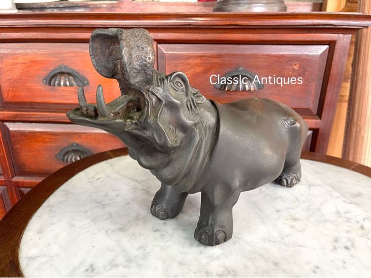 รูปปั้น ฮิปโป ทองเหลืองสะสม รูปที่ 3