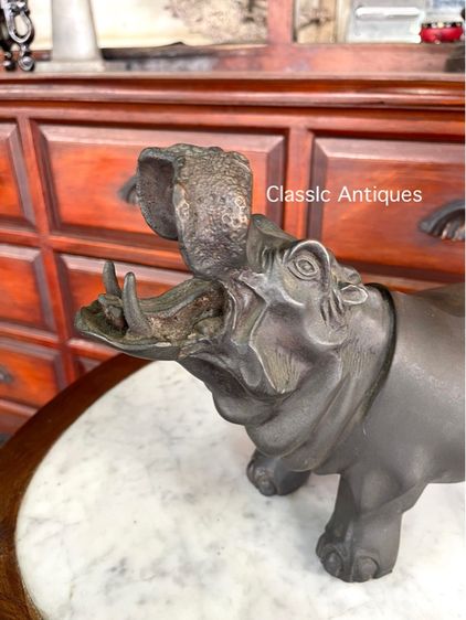 รูปปั้น ฮิปโป ทองเหลืองสะสม รูปที่ 4